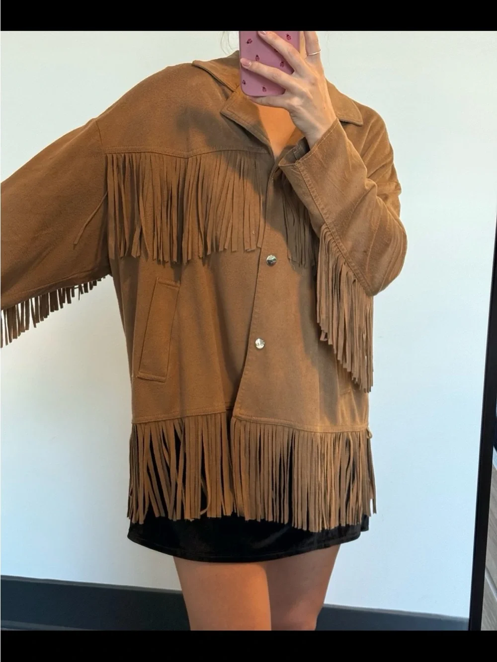 Nasty Gal Faux Suede Fringe Jacket NWT - Picture 6 of 9